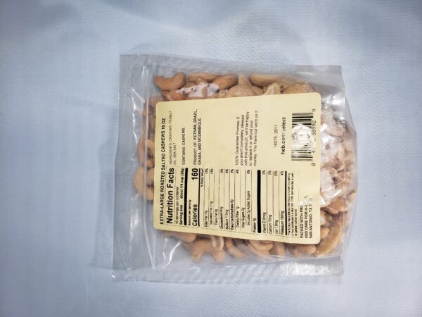 heb extra large roasted salted cashews 16oz 1lb bag