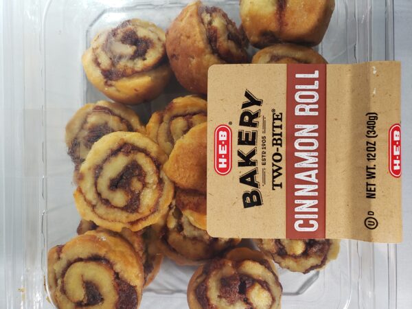 heb bakery two-bite cinnamon rolls 12oz