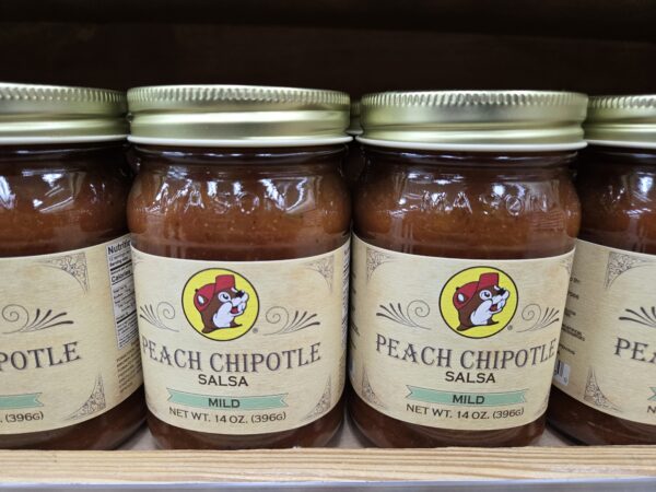 buc-ee's peach chipotle salsa 14 ounce jar