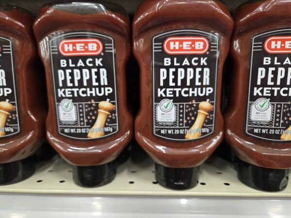 heb black pepper ketchup 20 oz bottle